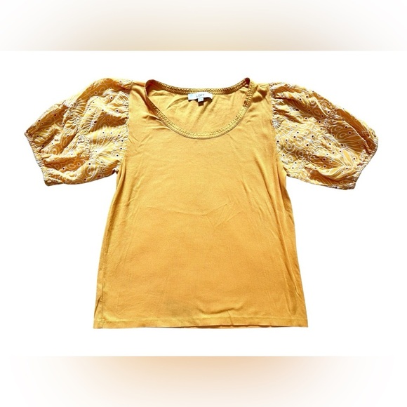LOFT Tops - LOFT Women’s Size XL Orange Bell Puff Sleeve Blouse